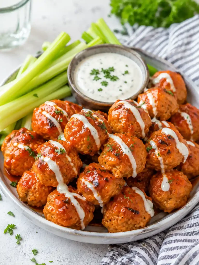 Baked Buffalo Chicken Meatballs