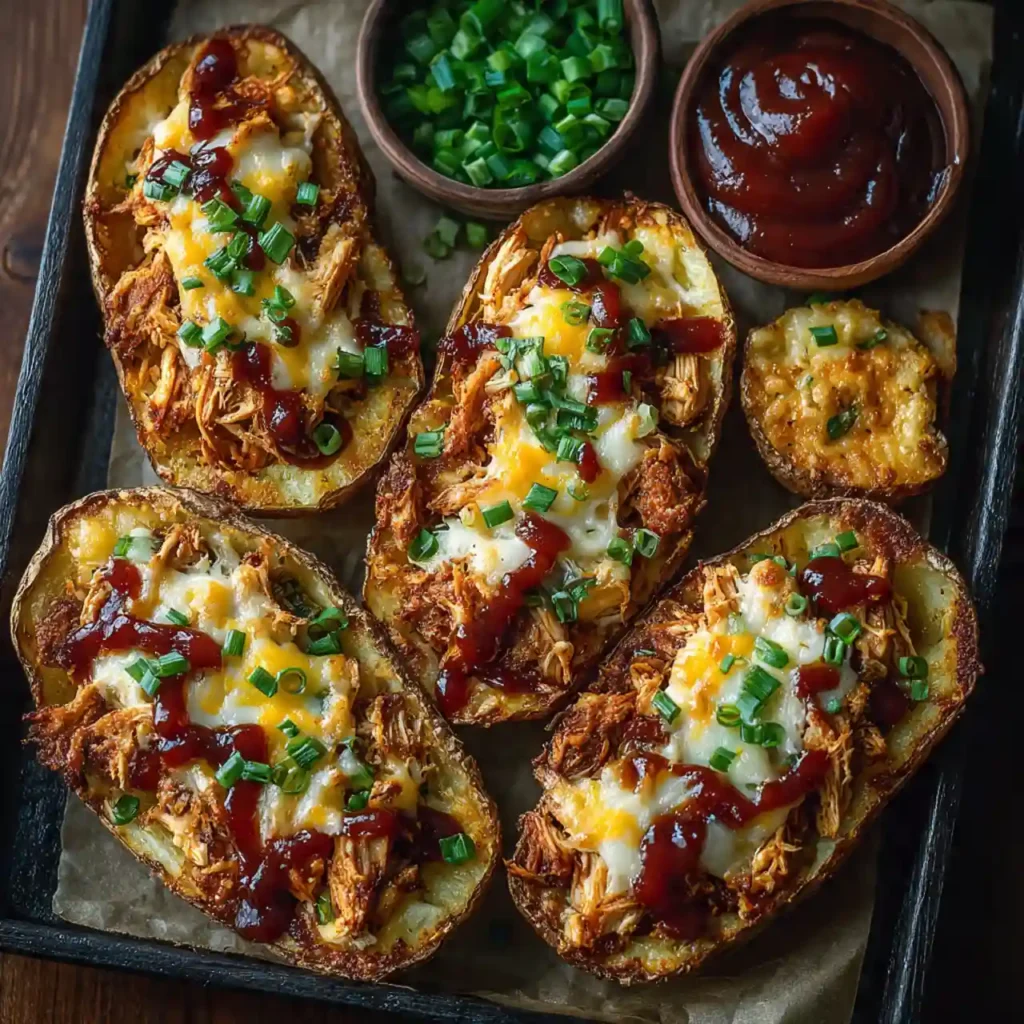 BBQ Chicken Stuffed Potato Skins