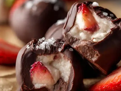 Chocolate Strawberry Frozen Yogurt Bites 