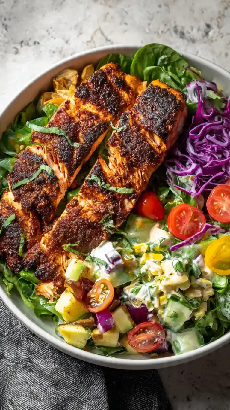blackened salmon salad
