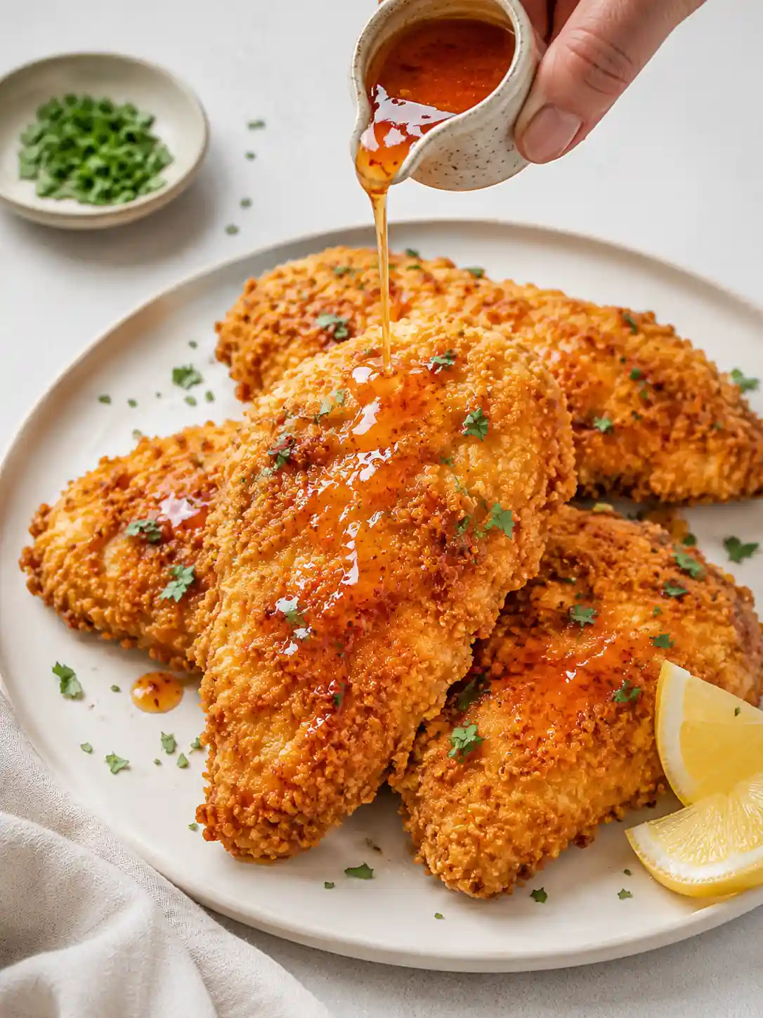 Baked Crunchy Chicken with Hot Honey